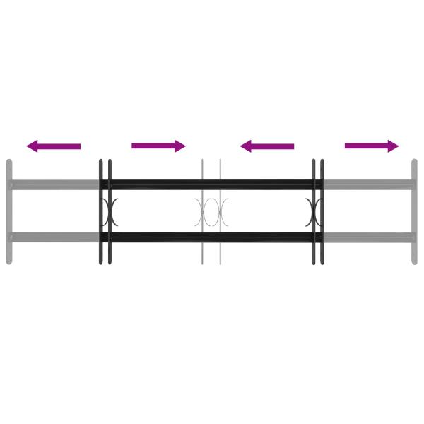 Fenstergitter Schwarz 115 x 30 cm Pulverbeschichteter Stahl