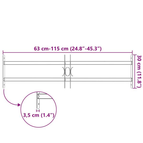 Fenstergitter Schwarz 115 x 30 cm Pulverbeschichteter Stahl