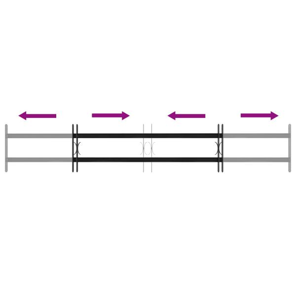 Fenstergitter Schwarz 176 x 30 cm Pulverbeschichteter Stahl