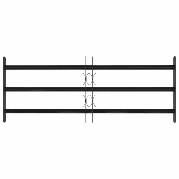 Fenstergitter Schwarz 116 x 45 cm Pulverbeschichteter Stahl