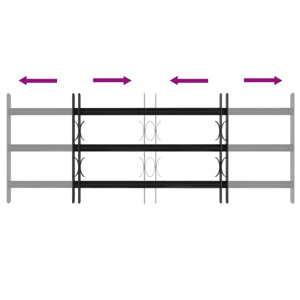 Fenstergitter Schwarz 116 x 45 cm Pulverbeschichteter Stahl