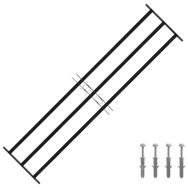 ARDEBO.de - Fenstergitter Schwarz 174 x 45 cm Pulverbeschichteter Stahl