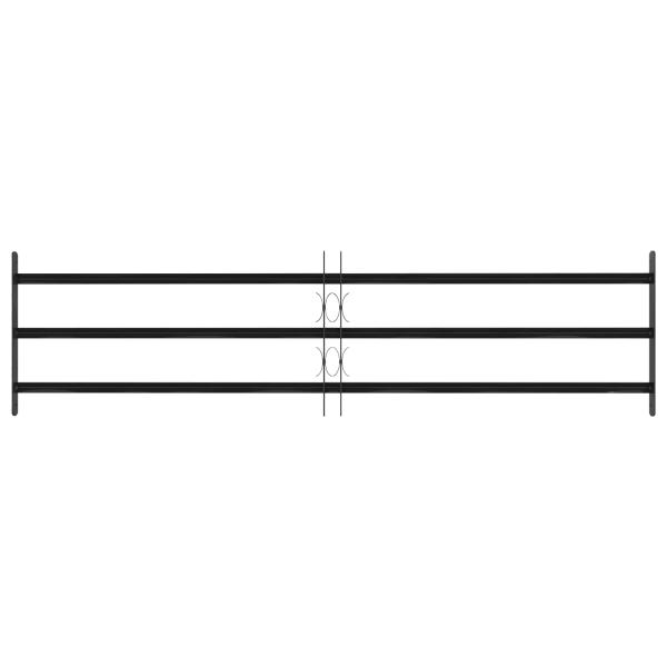 Fenstergitter Schwarz 174 x 45 cm Pulverbeschichteter Stahl