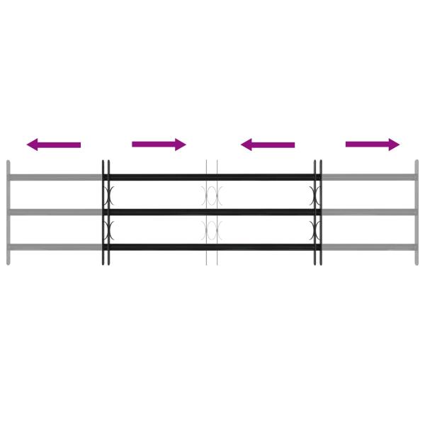 Fenstergitter Schwarz 174 x 45 cm Pulverbeschichteter Stahl