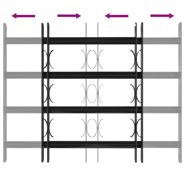 Fenstergitter Schwarz 75,5 x 60 cm Pulverbeschichteter Stahl