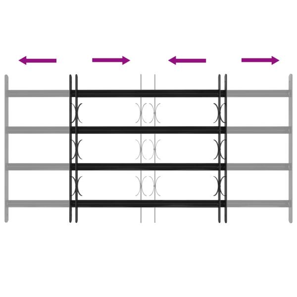 Fenstergitter Schwarz 115 x 60 cm Pulverbeschichteter Stahl