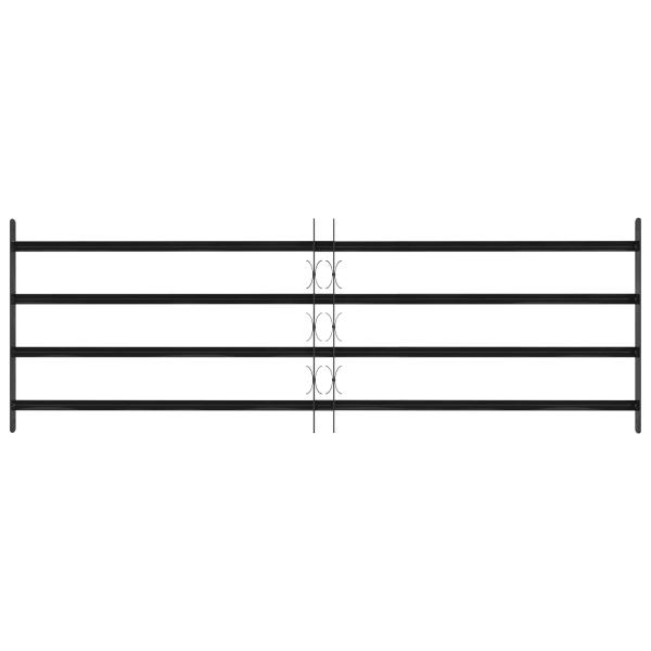 Fenstergitter Schwarz 175 x 60 cm Pulverbeschichteter Stahl