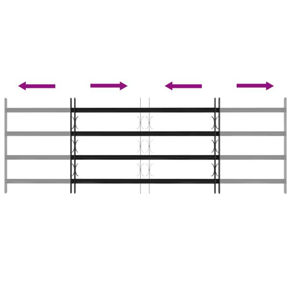 Fenstergitter Schwarz 175 x 60 cm Pulverbeschichteter Stahl