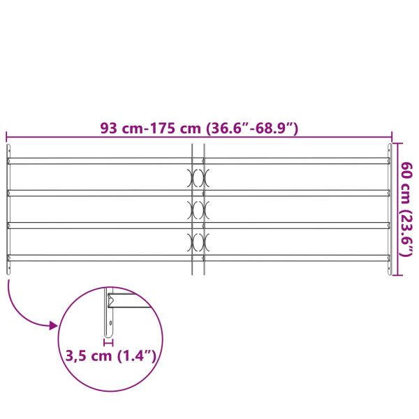 Fenstergitter Schwarz 175 x 60 cm Pulverbeschichteter Stahl