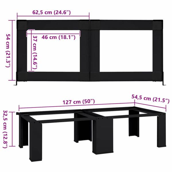 Waschmaschinen-Podest 2 pcs Schwarz 64 x 55 x 32,5 cm Stahl