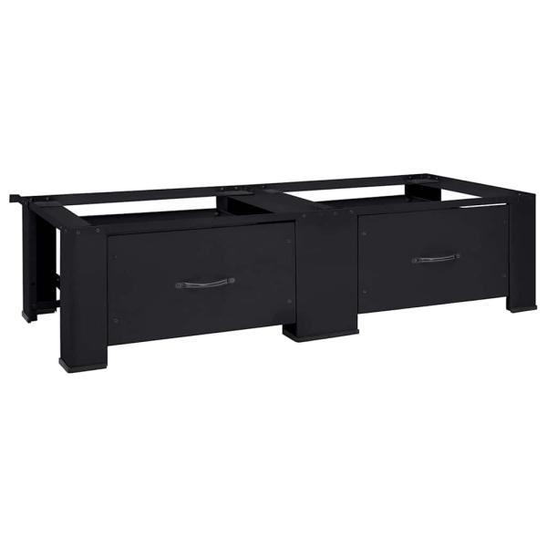 ARDEBO.de - Waschmaschinen-Podest 2 pcs Schwarz 64 x 55 x 32,5 cm Stahl