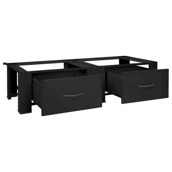 Waschmaschinen-Podest 2 pcs Schwarz 64 x 55 x 32,5 cm Stahl