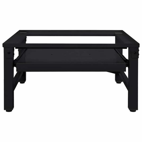 Waschmaschinen-Podest Schwarz 64 x 55 x 32,5 cm Stahl