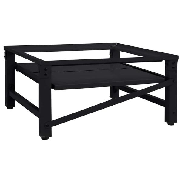 Waschmaschinen-Podest Schwarz 64 x 55 x 32,5 cm Stahl