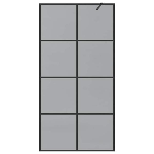 Walk-in Duschwand Schwarz 100 x 195 cm Gehärtetes Glas