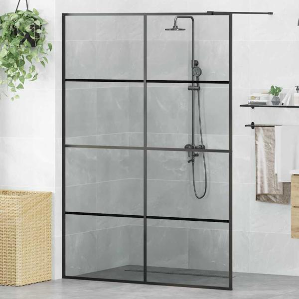 ARDEBO.de - Walk-in Duschwand Schwarz 140 x 195 cm Gehärtetes Glas