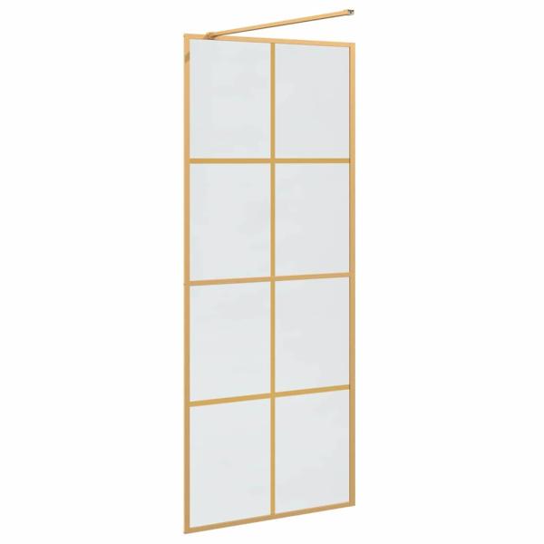 Walk-in Duschwand Gold 80 x 195 cm Gehärtetes Glas