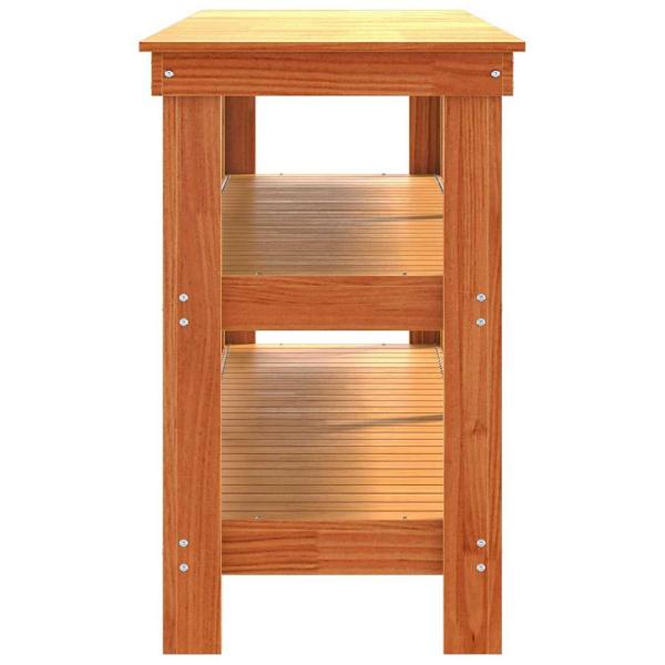 Werkbank Wachsbraun 181,5 x 50 x 80 cm Massives Kiefernholz