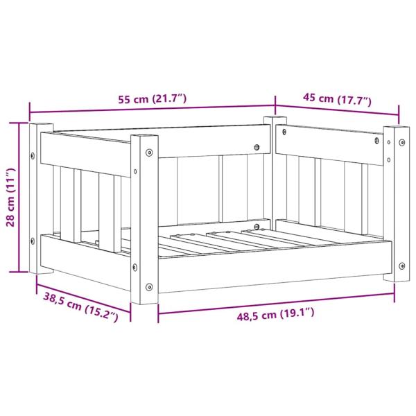 Hundebett Wachsbraun 55 x 45 x 28 cm Massives Kiefernholz