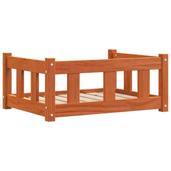 Hundebett Wachsbraun 65,5 x 50,5 x 28 cm Massives Kiefernholz