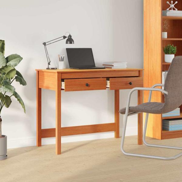 Schreibtisch Max Braun 100 x 50 x 78 cm Massives Kiefernholz