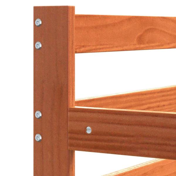 Tagesbett mit Kopfteil Wachsbraun Massives Kiefernholz