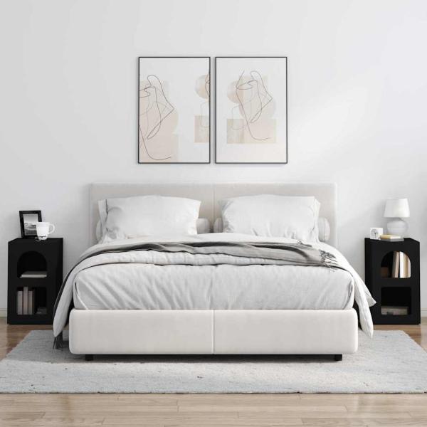 Nachttisch 2 pcs Schwarz 29,5 x 35 x 50 cm Holzwerkstoff