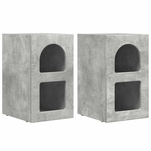Nachttisch 2 pcs Beton Grau 29,5 x 35 x 50 cm Holzwerkstoff