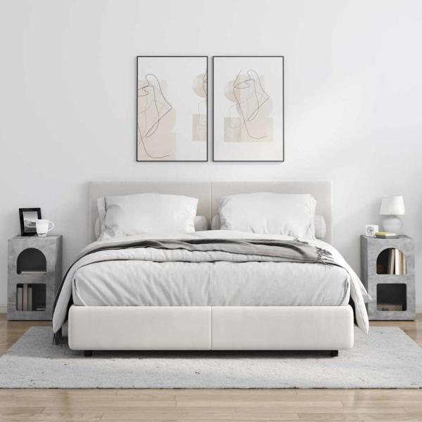 Nachttisch 2 pcs Beton Grau 29,5 x 35 x 50 cm Holzwerkstoff