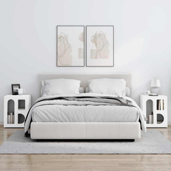 Nachttisch 2 pcs Weiß 40 x 35 x 50 cm Holzwerkstoff