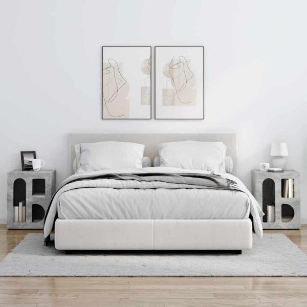 Nachttisch 2 pcs Beton Grau 40 x 35 x 50 cm Holzwerkstoff