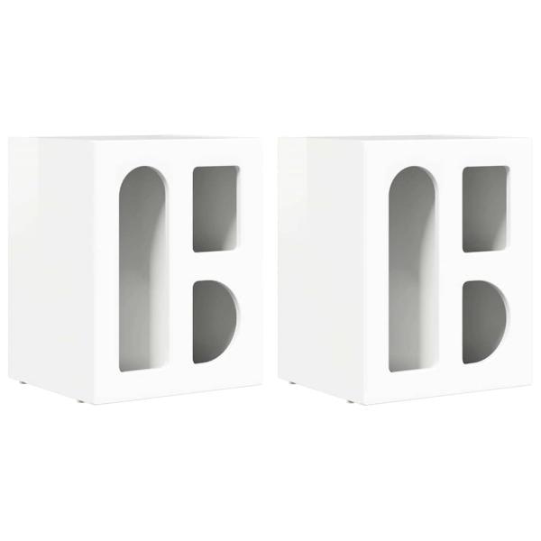 Nachttisch 2 pcs Hochglanz Weiß 40 x 35 x 50 cm Holzwerkstoff