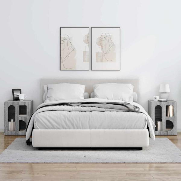 Nachttisch 2 pcs Graues Sonoma 40 x 35 x 50 cm Holzwerkstoff