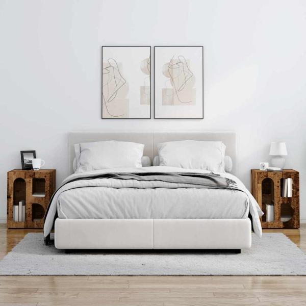 Nachttisch 2 pcs Altholz 40 x 35 x 50 cm Holzwerkstoff