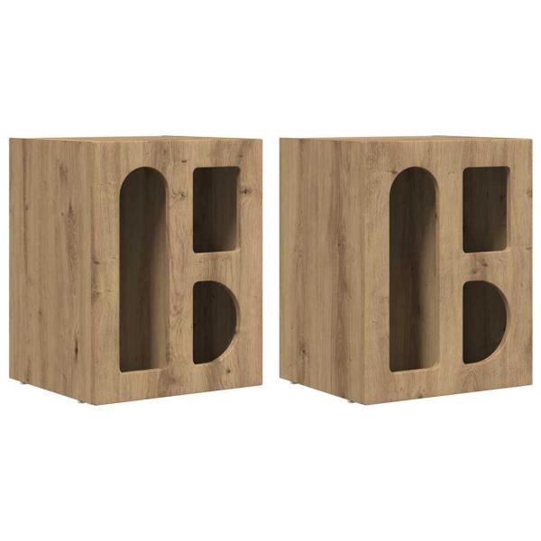Nachttisch 2 pcs Artisan-Eiche 40 x 35 x 50 cm Holzwerkstoff
