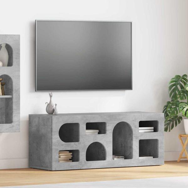 ARDEBO.de - TV-Schränk Beton Grau 100 x 35 x 40 cm Holzwerkstoff