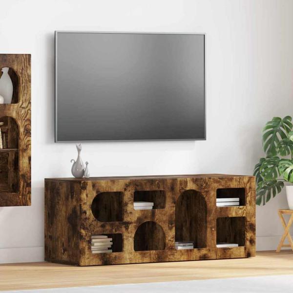 ARDEBO.de - TV-Schränk Geräucherte Eiche 100 x 35 x 40 cm Holzwerkstoff