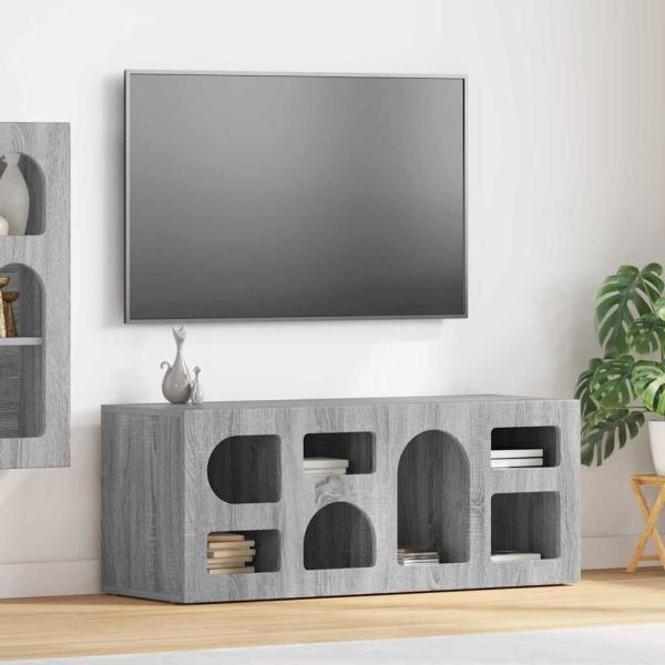 ARDEBO.de - TV-Schränk Graues Sonoma 100 x 35 x 40 cm Holzwerkstoff