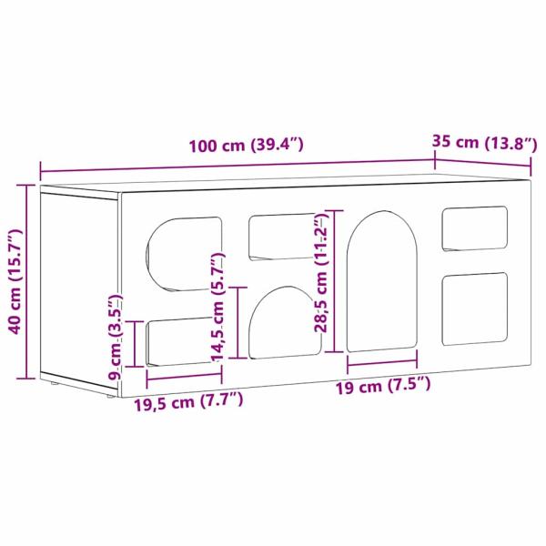 TV-Schränk Altholz 100 x 35 x 40 cm Holzwerkstoff