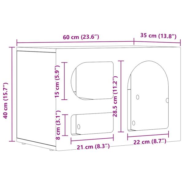 TV-Schränk Graues Sonoma 60 x 35 x 40 cm Holzwerkstoff