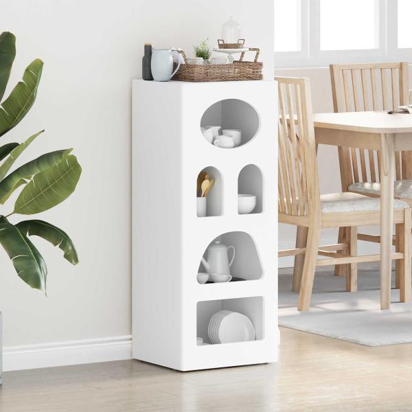 ARDEBO.de - Sideboard Weiß 40 x 35 x 100,5 cm Holzwerkstoff