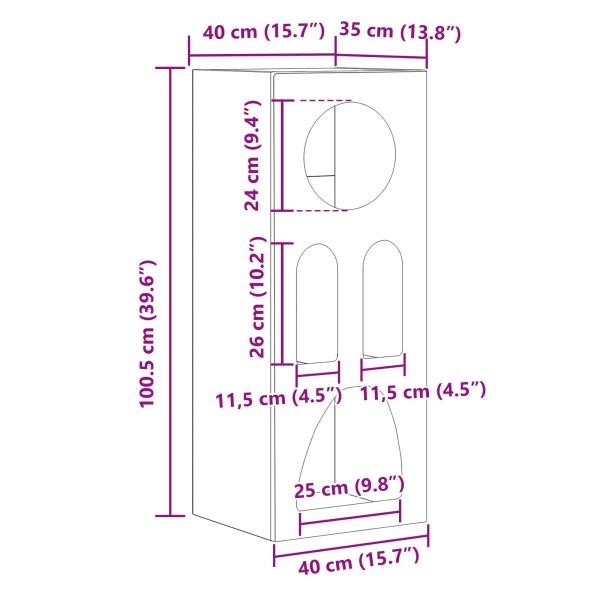 Sideboard Schwarz 40 x 35 x 100,5 cm Holzwerkstoff