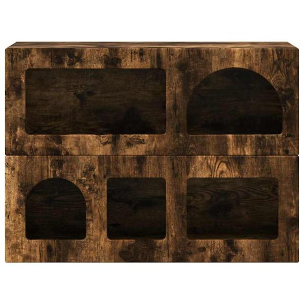 Sideboard Geräucherte Eiche 80,5 x 35 x 59 cm Holzwerkstoff