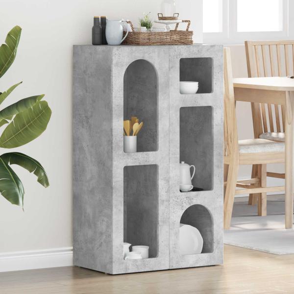 ARDEBO.de - Sideboard Beton Grau 59 x 35 x 100,5 cm Holzwerkstoff