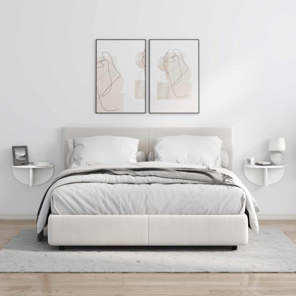 Wandregal Wandmontiert 2 pcs Weiß 38 x 19 x 19 cm Holzwerkstoff