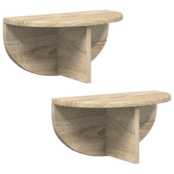 Wandregal 2 pcs Sonoma-Eiche 38 x 19 x 19 cm Holzwerkstoff