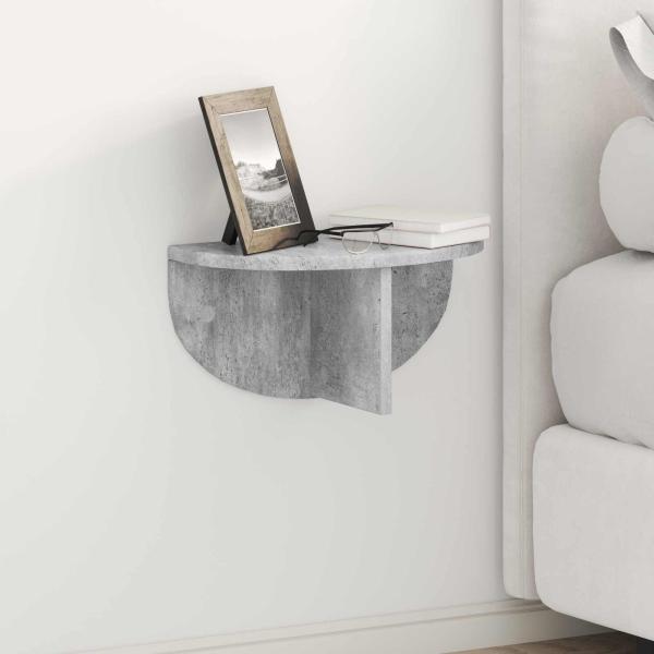 ARDEBO.de - Wandregal 2 pcs Beton Grau 38 x 19 x 19 cm Holzwerkstoff