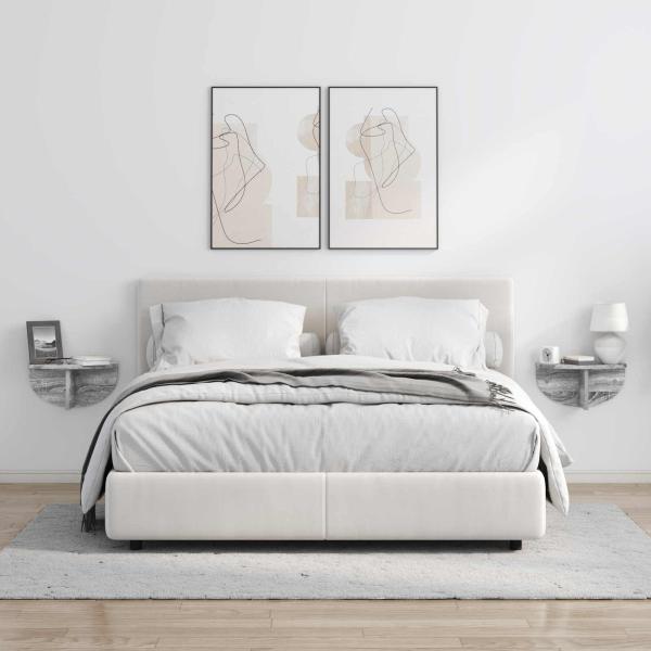 Wandregal 2 pcs Graues Sonoma 38 x 19 x 19 cm Holzwerkstoff