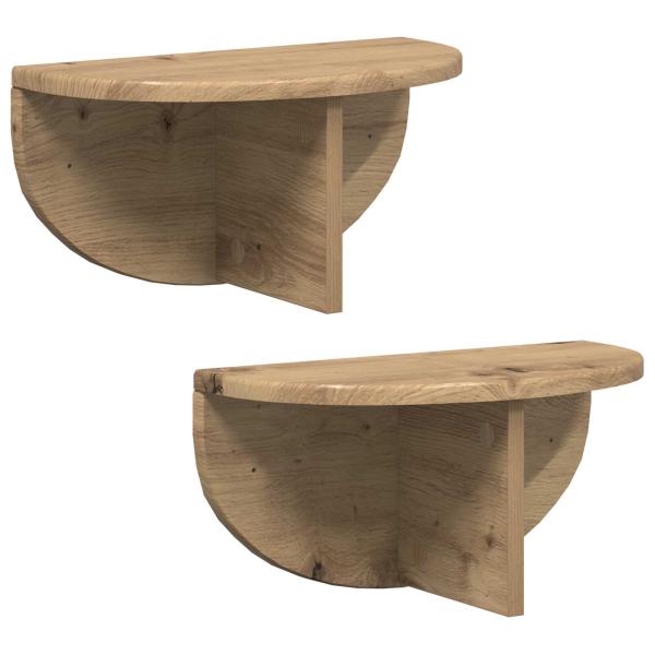 Wandregal 2 pcs Artisan-Eiche 38 x 19 x 19 cm Holzwerkstoff