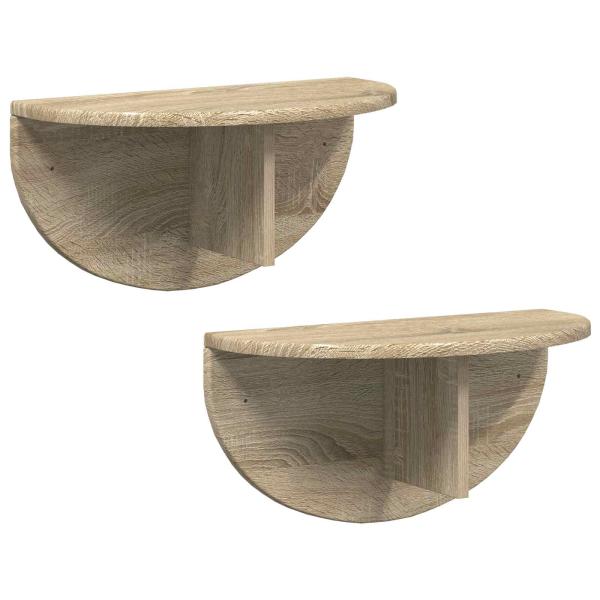 Wandregal 2 pcs Sonoma-Eiche 38 x 19 x 19 cm Holzwerkstoff